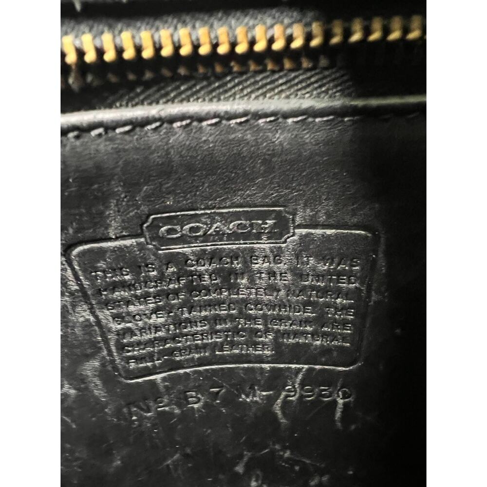 Vintage 90s Coach Murphy 9930 Black Leather Brass Turn Lock Crossbody Bag Purse - Picture 14 of 15